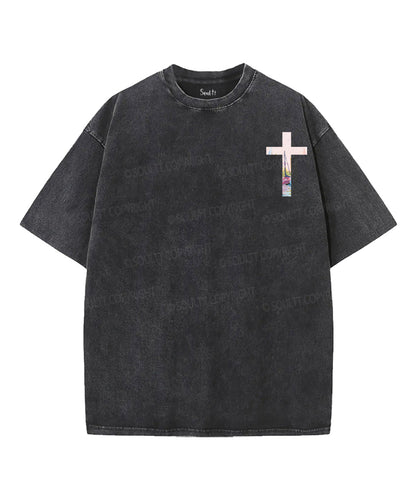 Life Is Better With Jesus Double Sided Unisex Washed Christian T-shirt