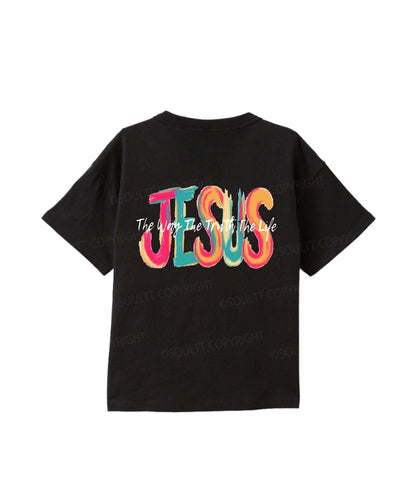 Kids Jesus The Way Double Sided Cotton Christian T-shirt