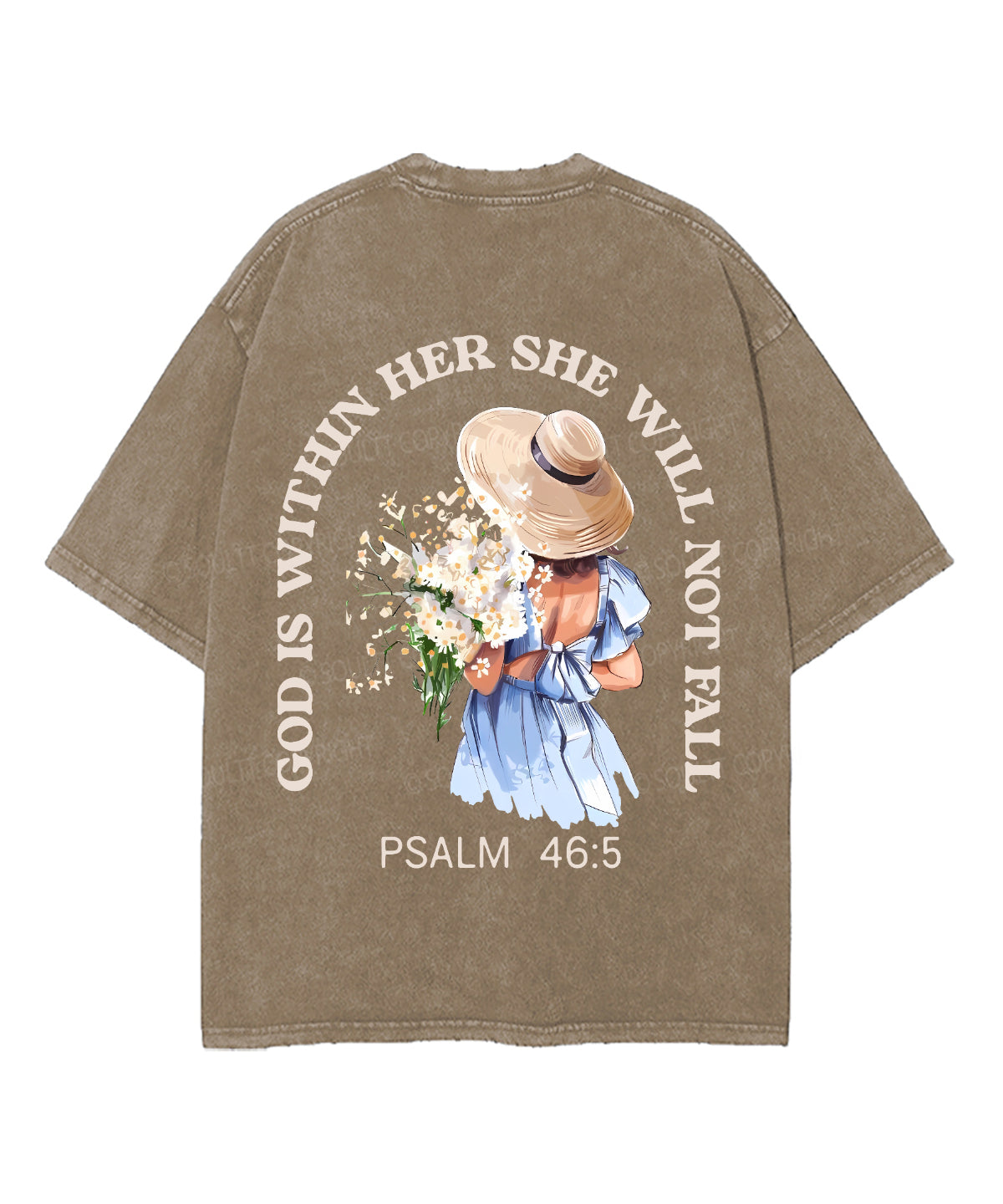 God Is Within Her Double Sided Unisex Washed Christian T-shirt