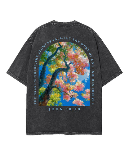 But The Word Of The Lord Endures Forever Double Sided Unisex Washed Christian T-shirt