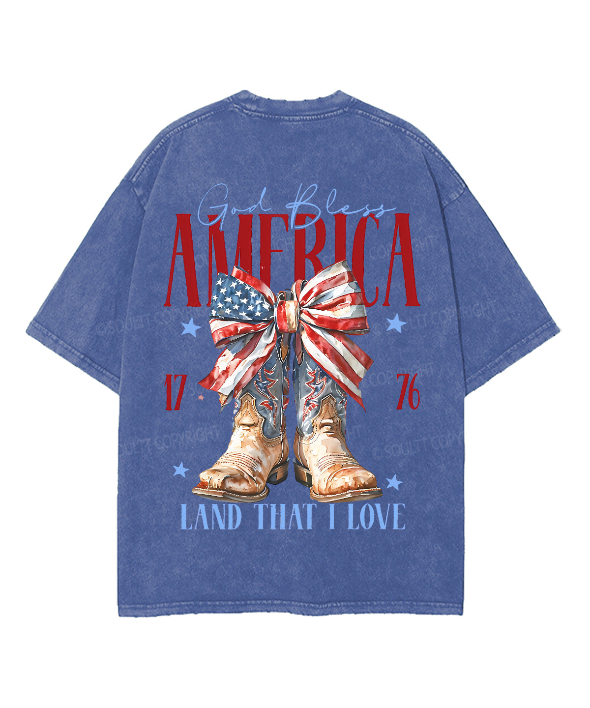 God Bless America Double Sided Unisex Washed Christian T-shirt