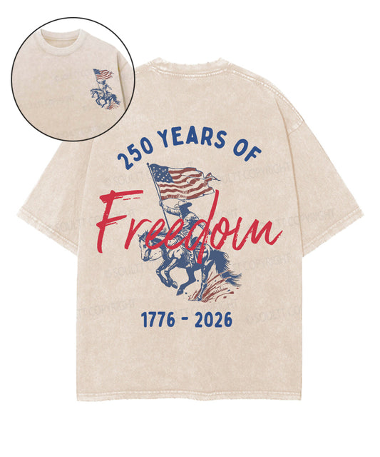 250 Years America Anniversary Double Sided Unisex Washed Christian T-shirt
