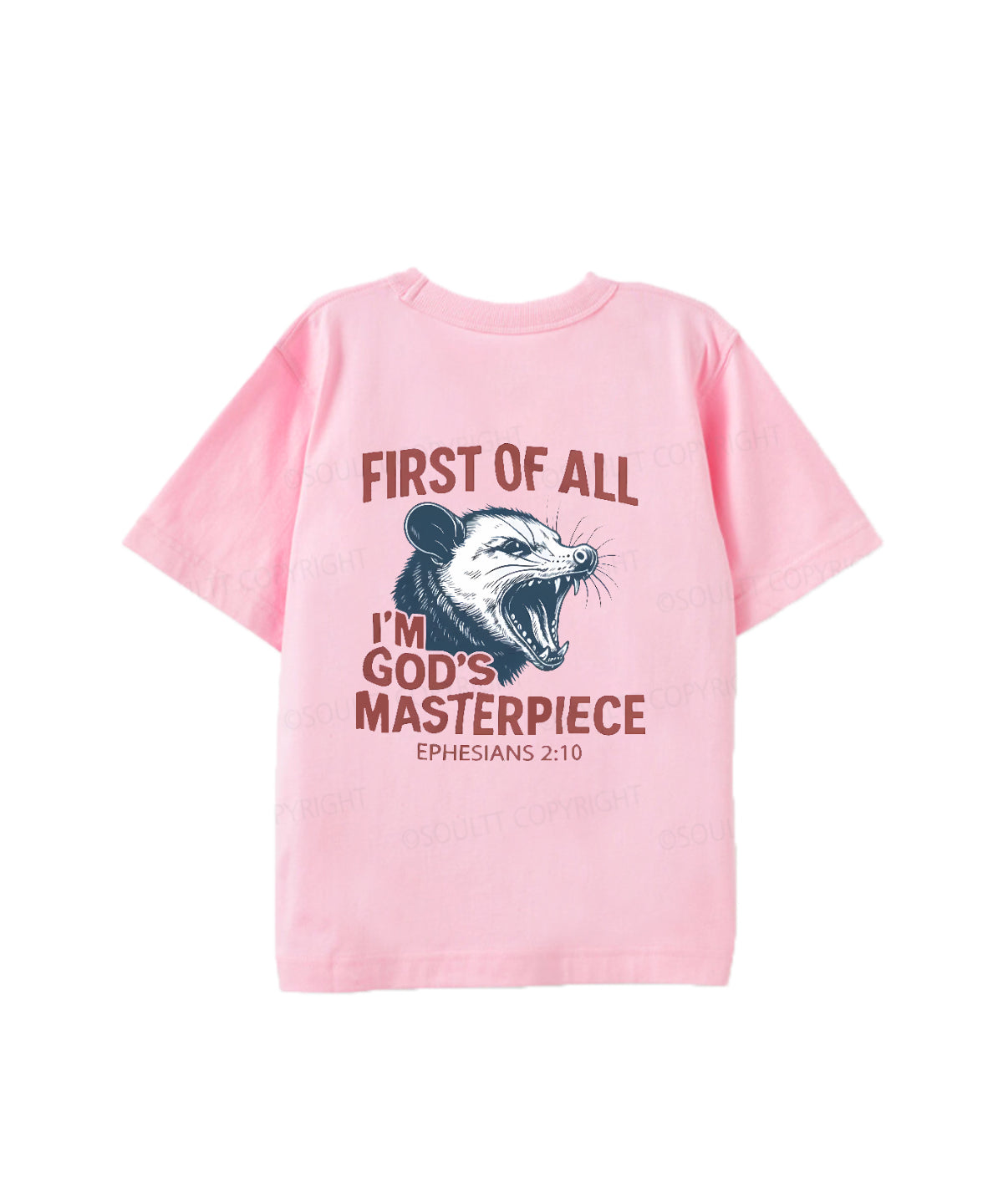Kids First Of All I'm God's Masterpiece Double Sided Cotton Christian T-shirt