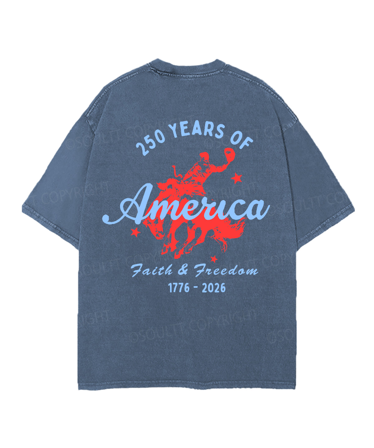 250 Years America Anniversary Double Sided Unisex Christian Washed T-Shirt & Shorts
