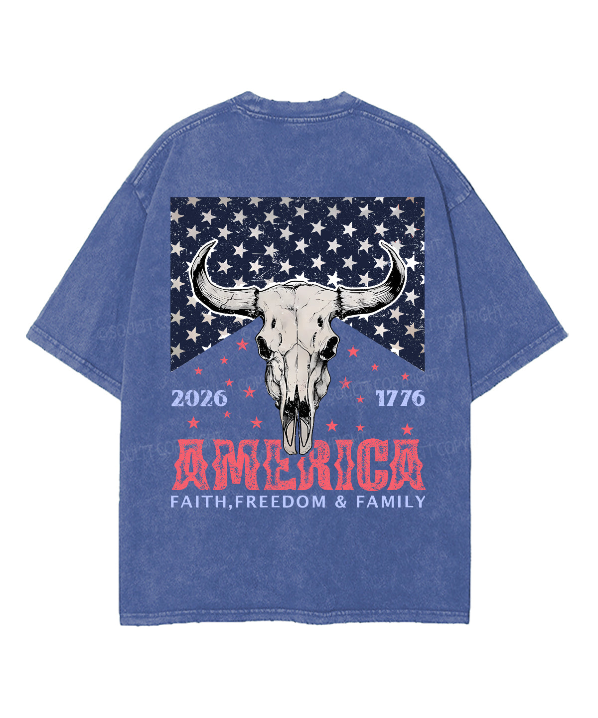 250 Years America Anniversary Double Sided Unisex Washed Christian T-shirt