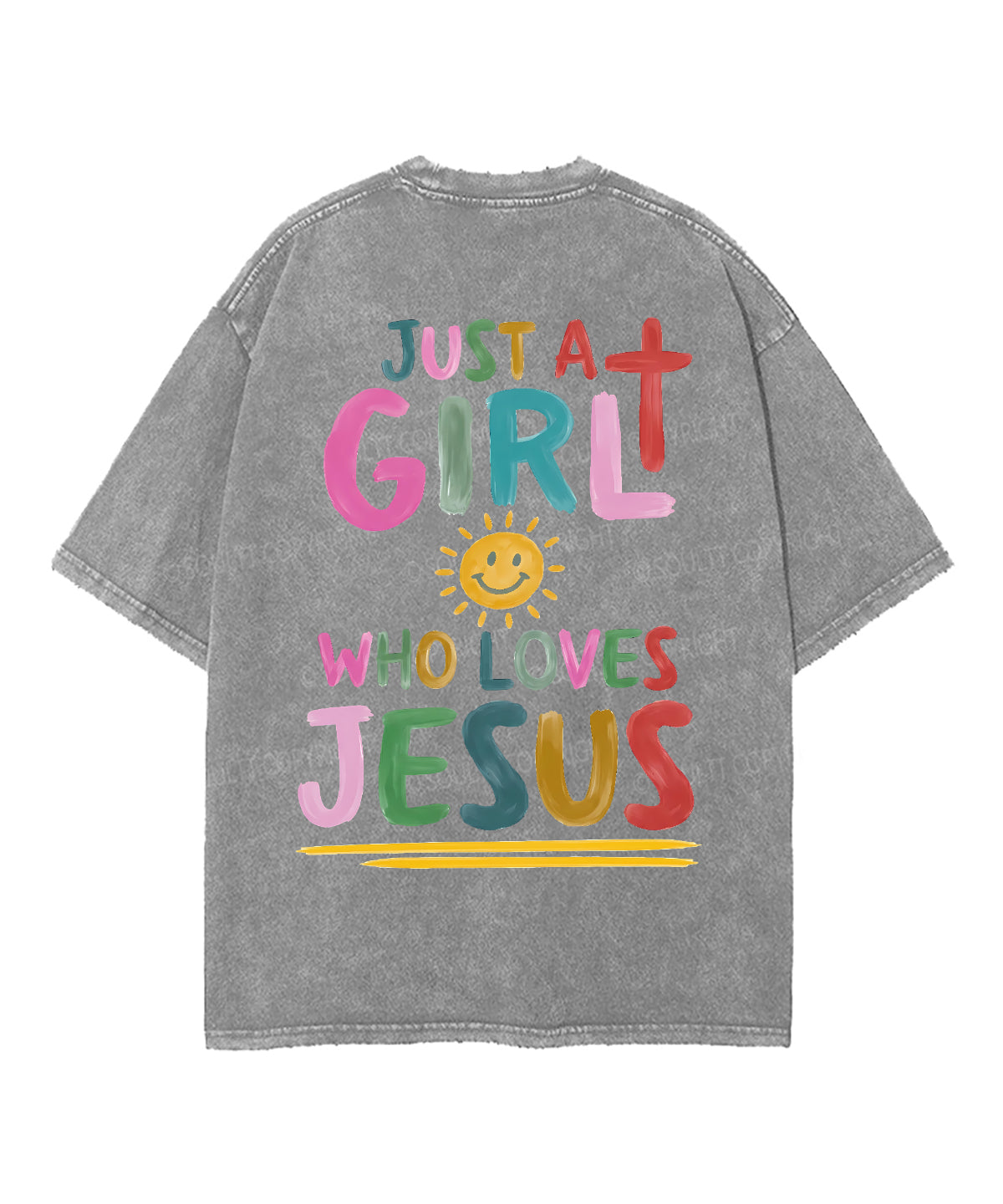 Just a Girl Who Loves Jesus Double Sided Unisex Washed Christian T-shirt