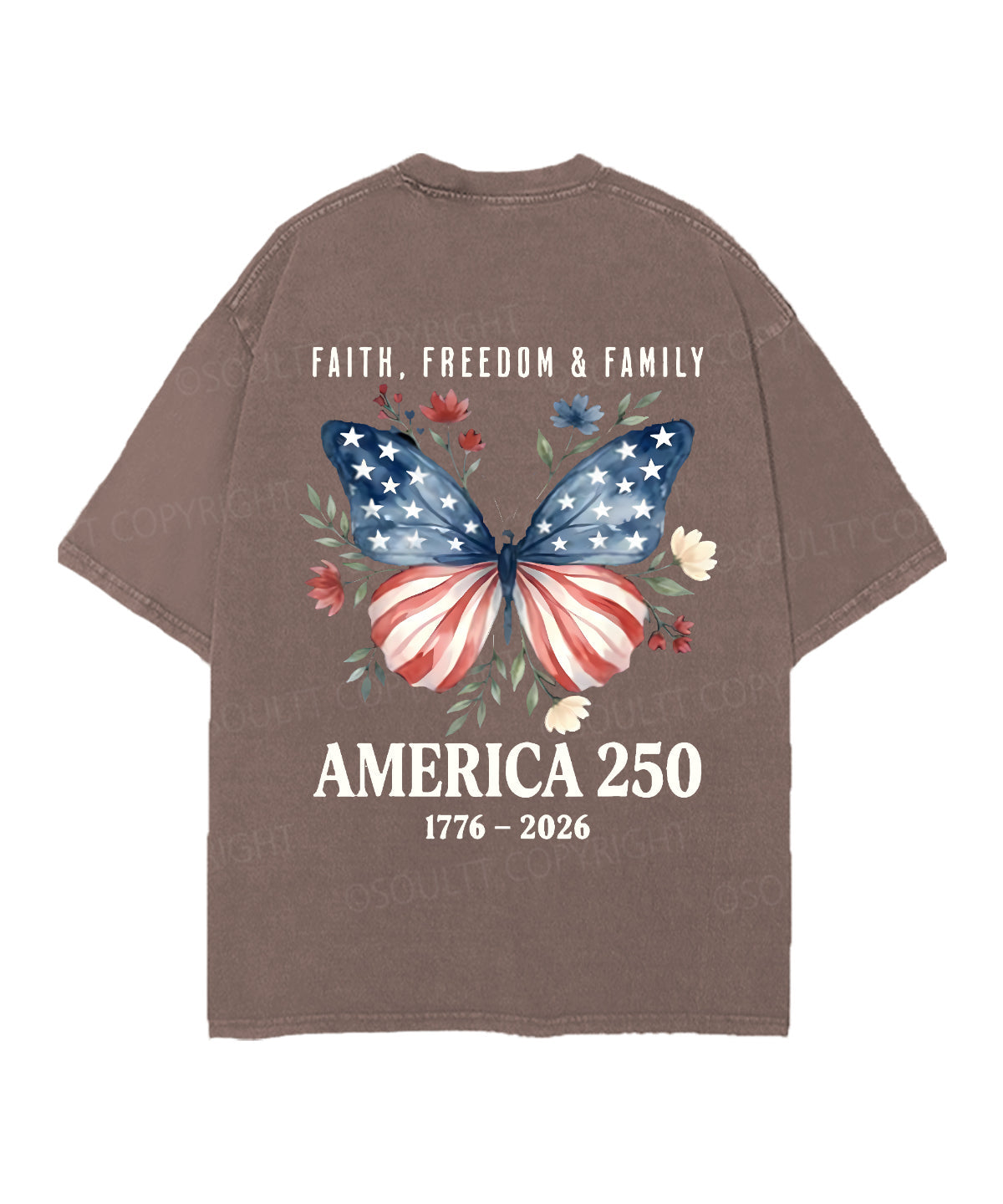 250 Years America Anniversary Double Sided Unisex Christian Washed T-Shirt & Shorts