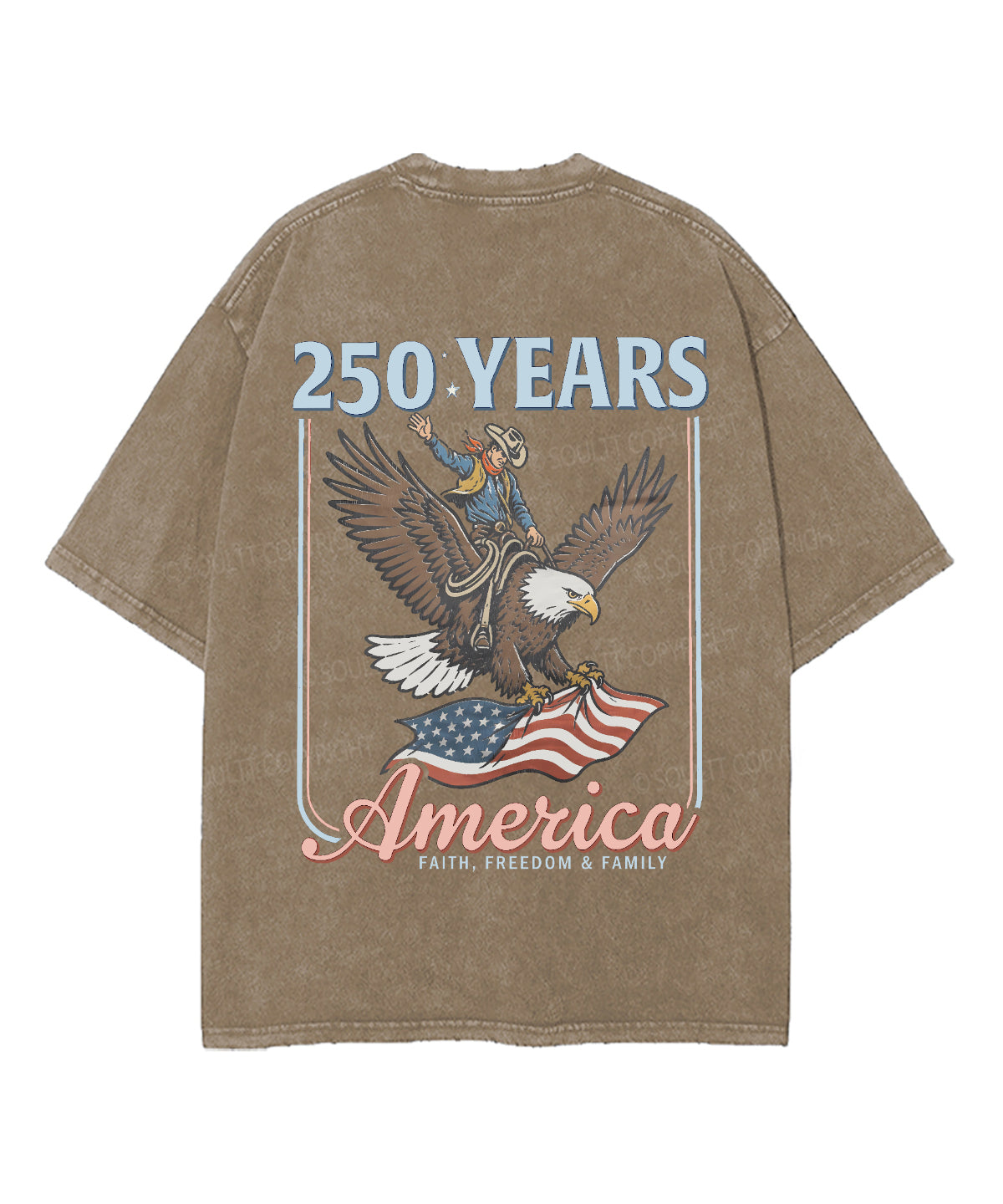 250 Years America Anniversary Double Sided Unisex Washed Christian T-shirt