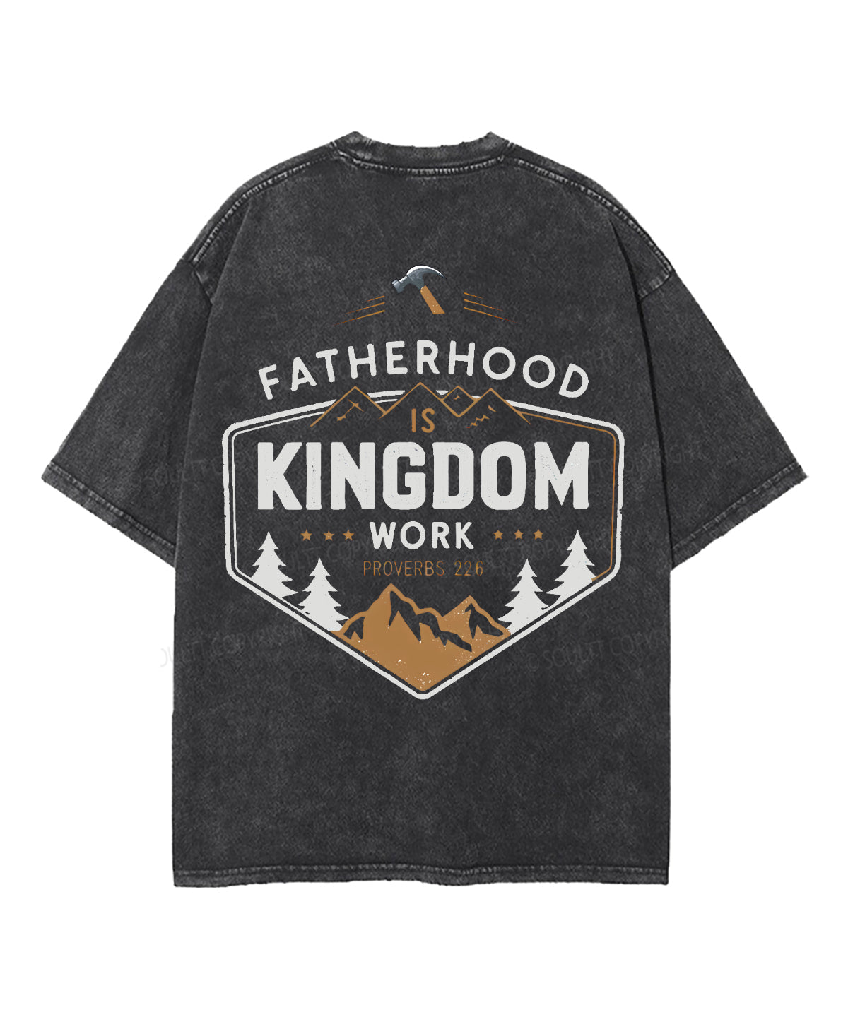 Fatherhood Is Kingdom Work Double Sided Double Sided Unisex Washed Christian T-shirt