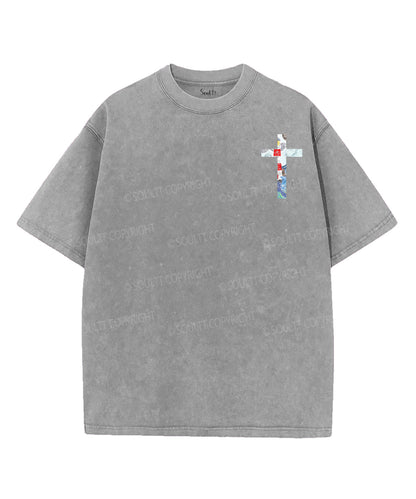 Light Of The World Double Sided Unisex Washed Christian T-shirt