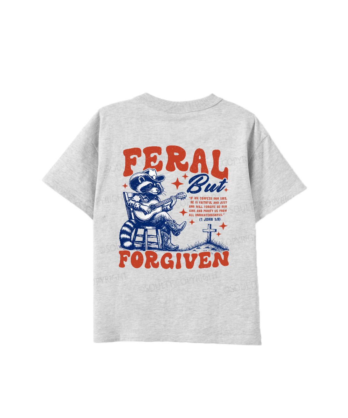 Kids Feral But Forgiven Double Sided Cotton Christian T-shirt