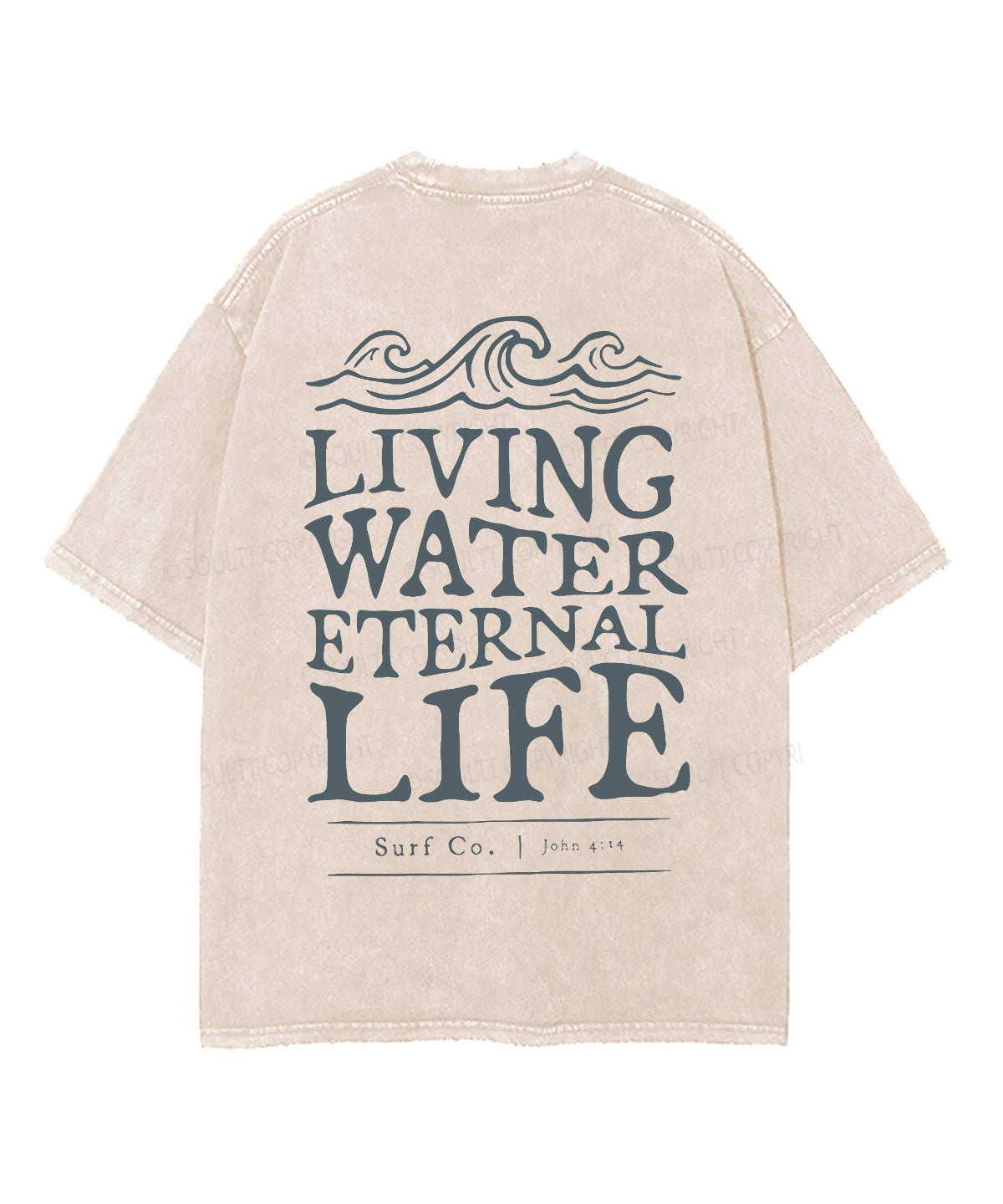 Living Water Eternal Life Double Sided Unisex Washed Christian T-shirt