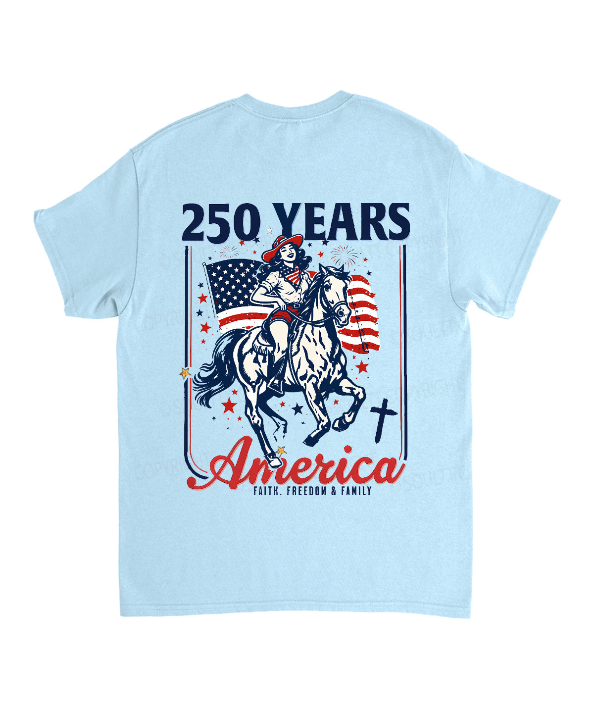 250 Years America Anniversary Double Sided Unisex Cotton Christian T-Shirt