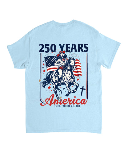 250 Years America Anniversary Double Sided Unisex Cotton Christian T-Shirt