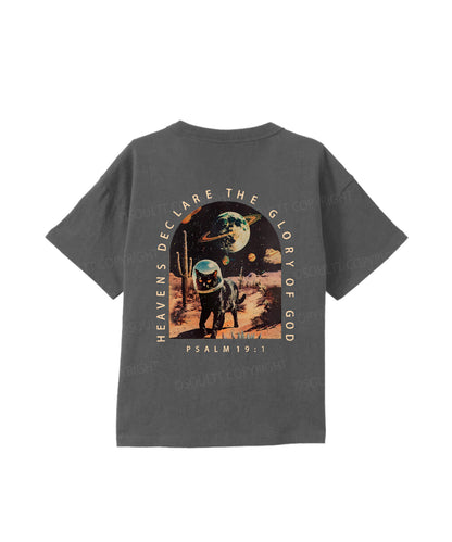 Kids Heavens Declare The Glory Of God Double Sided Cotton Christian T-shirt