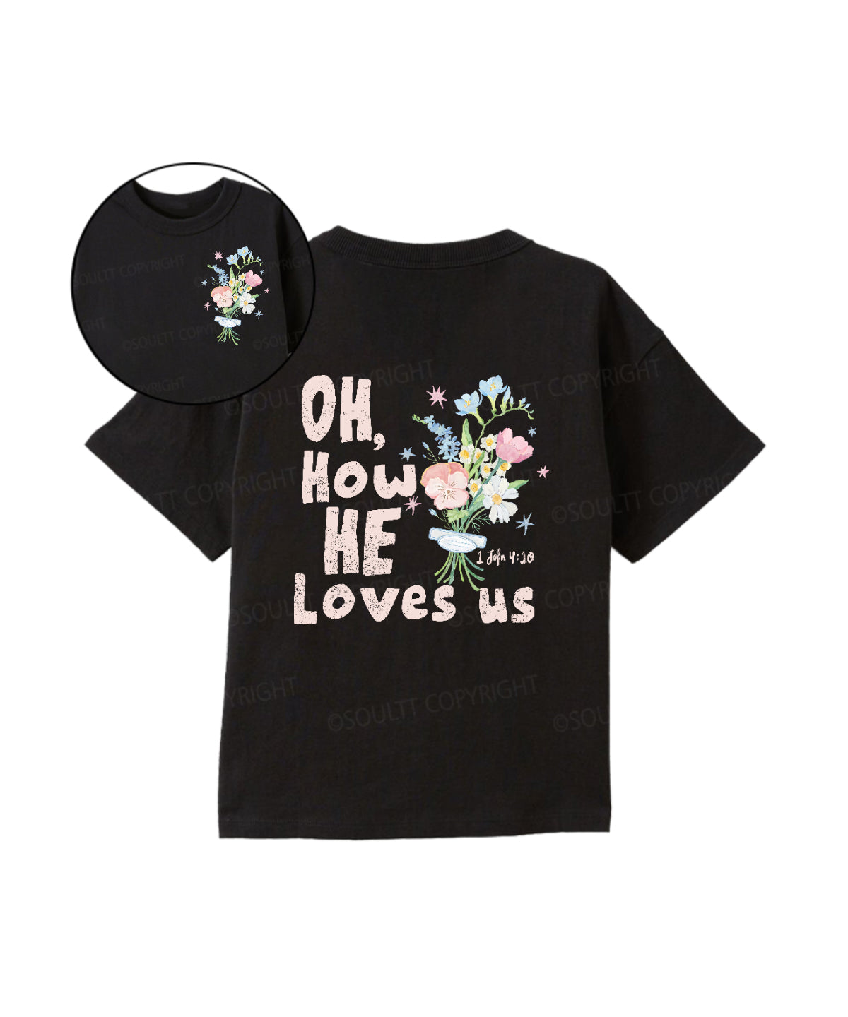 Kids How He Love Us Double Sided Cotton Christian T-shirt