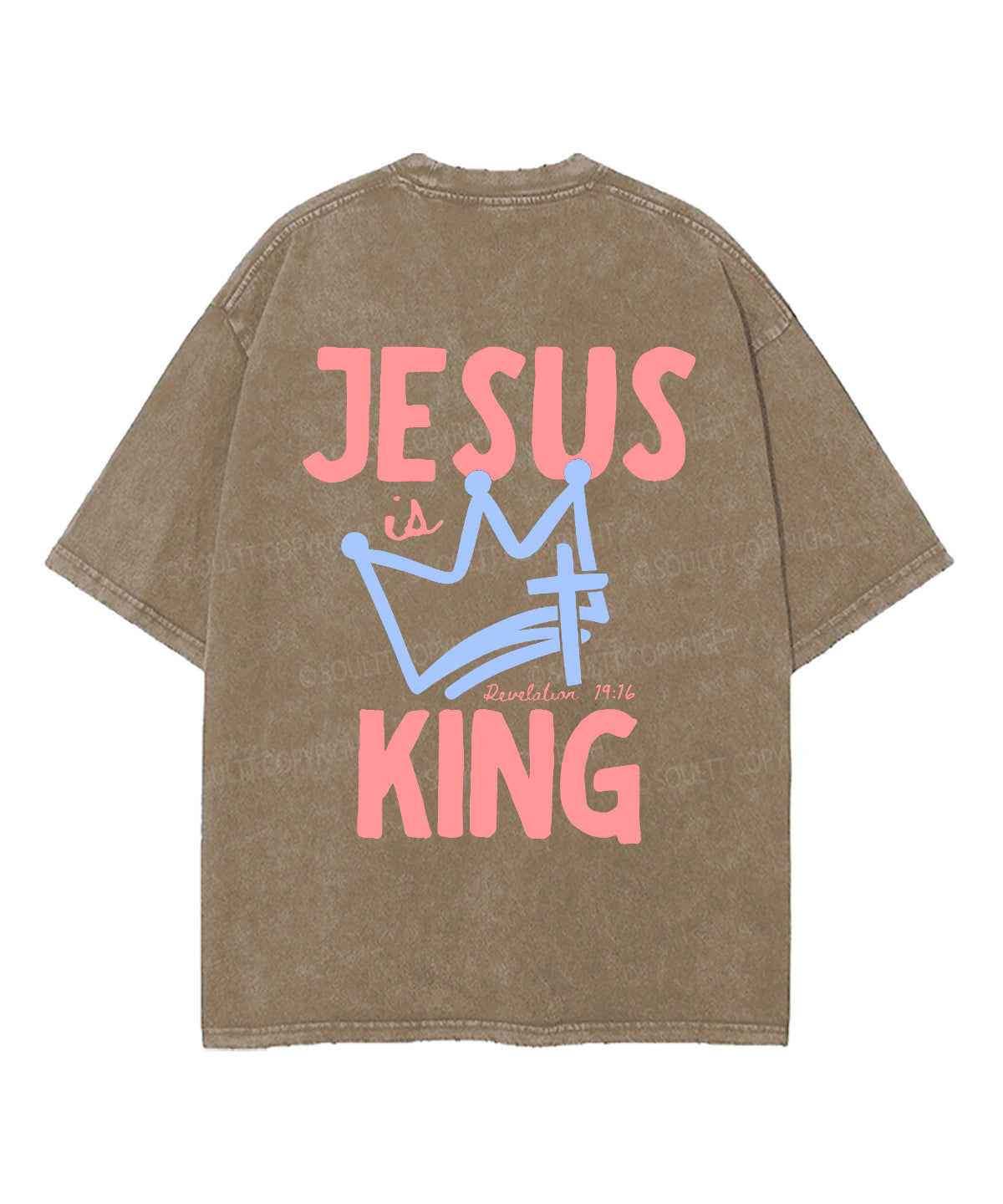 Jesus Is King Double Sided Unisex Washed Christian T-shirt
