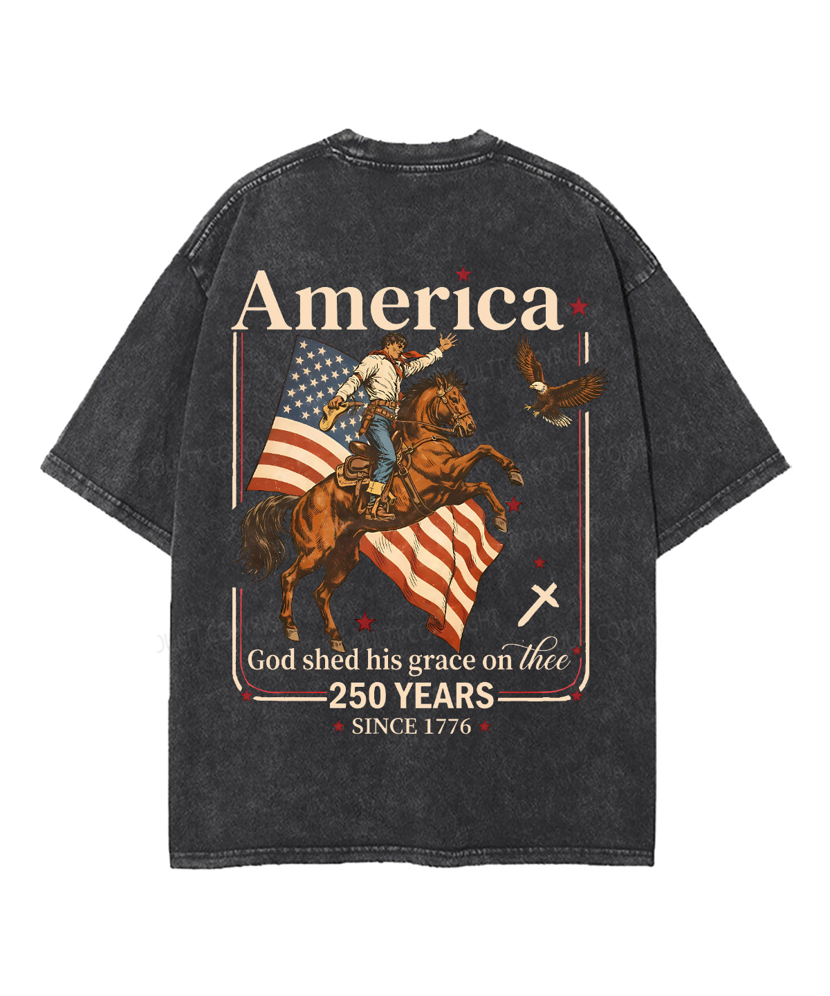 250 Years America Anniversary Double Sided Unisex Washed Christian T-shirt