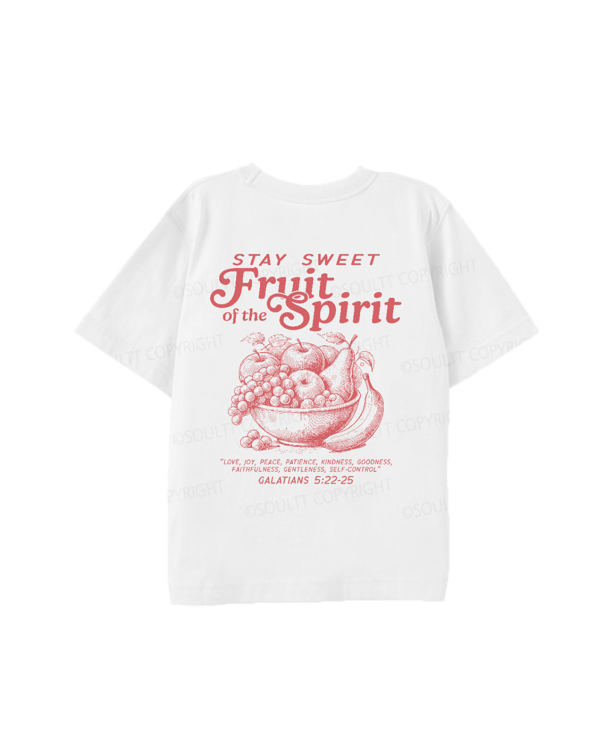 Kids Fruit Of The Spirit Double Sided Cotton Christian T-shirt