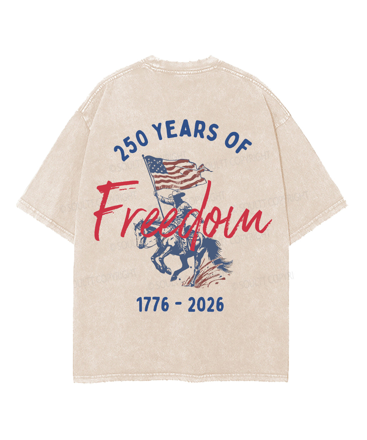 250 Years America Anniversary Double Sided Unisex Washed Christian T-shirt