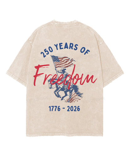 250 Years America Anniversary Double Sided Unisex Washed Christian T-shirt