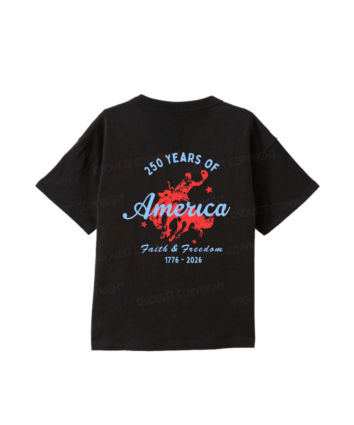 Kids 250 Years America Anniversary Double Sided Cotton Christian T-shirt