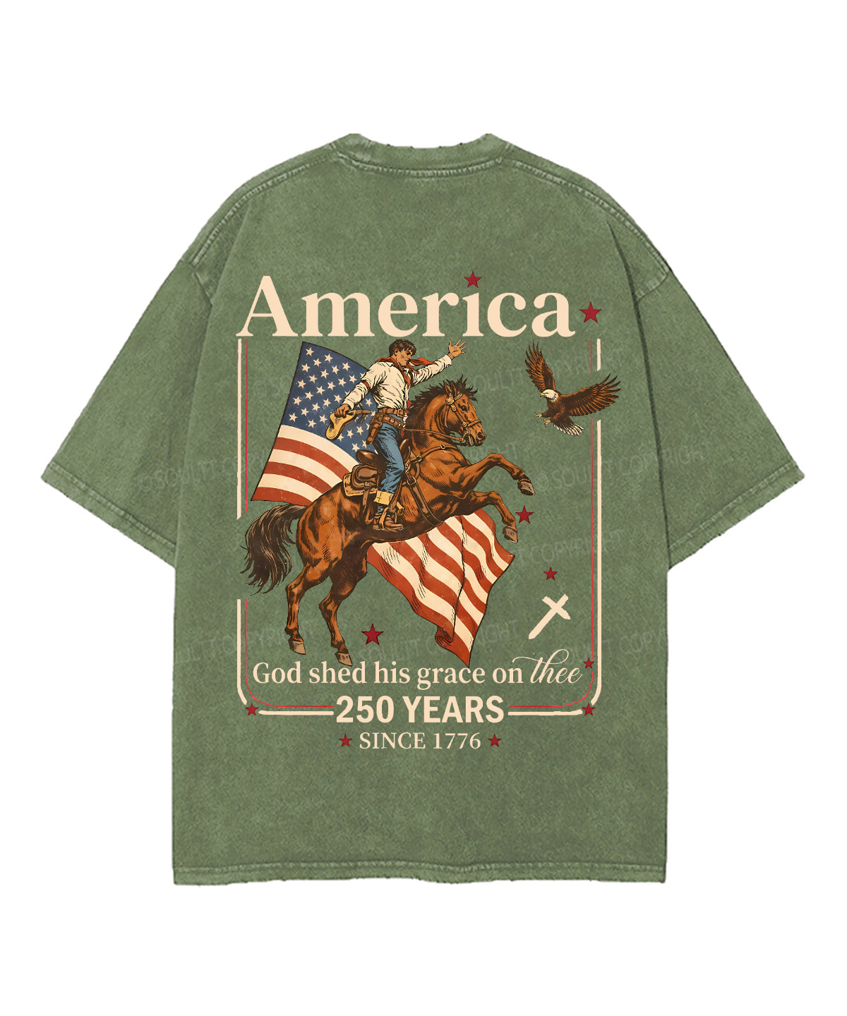 250 Years America Anniversary Double Sided Unisex Washed Christian T-shirt