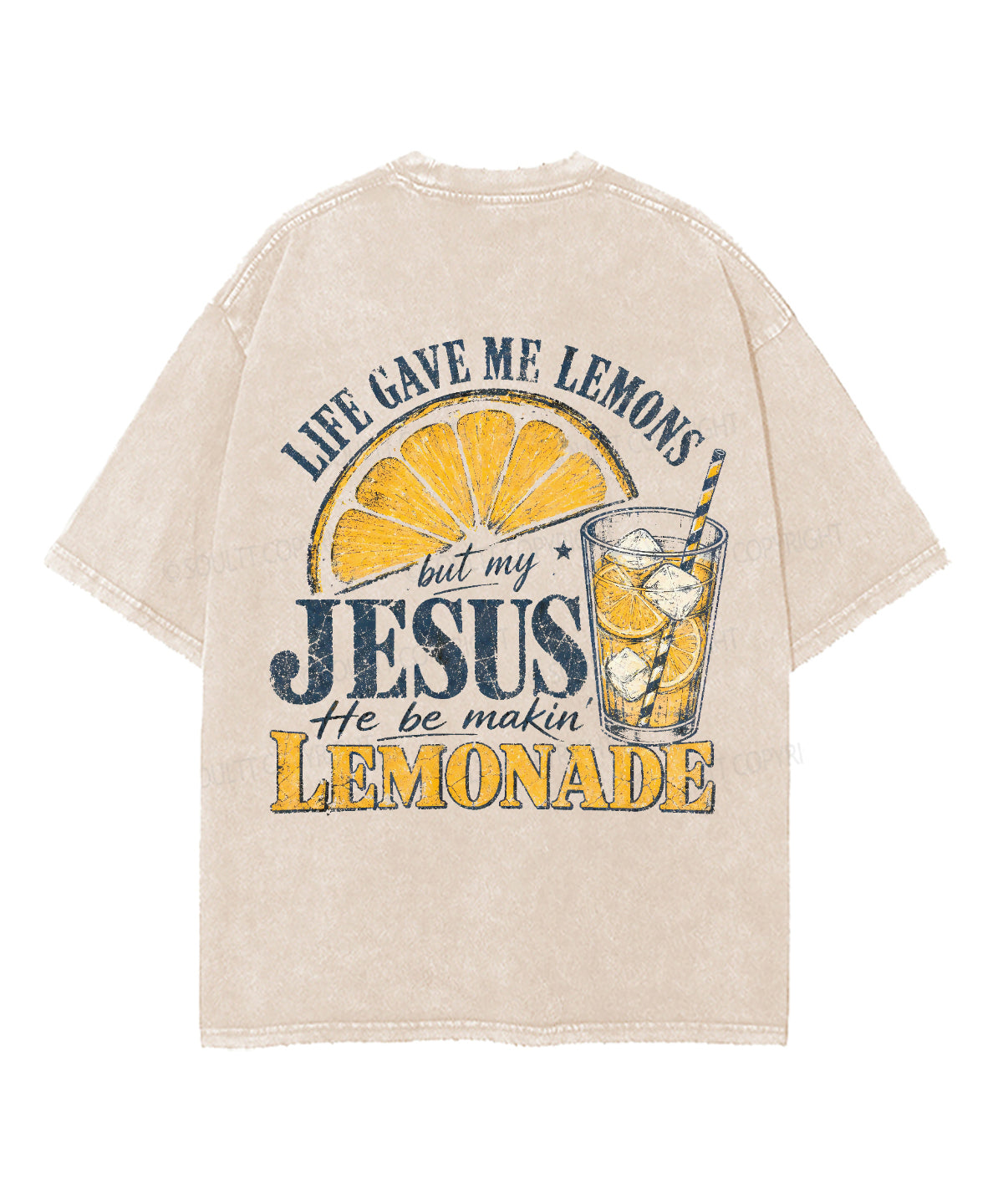 Life Gave Me Some Lemons Double Sided Unisex Washed Christian T-shirt