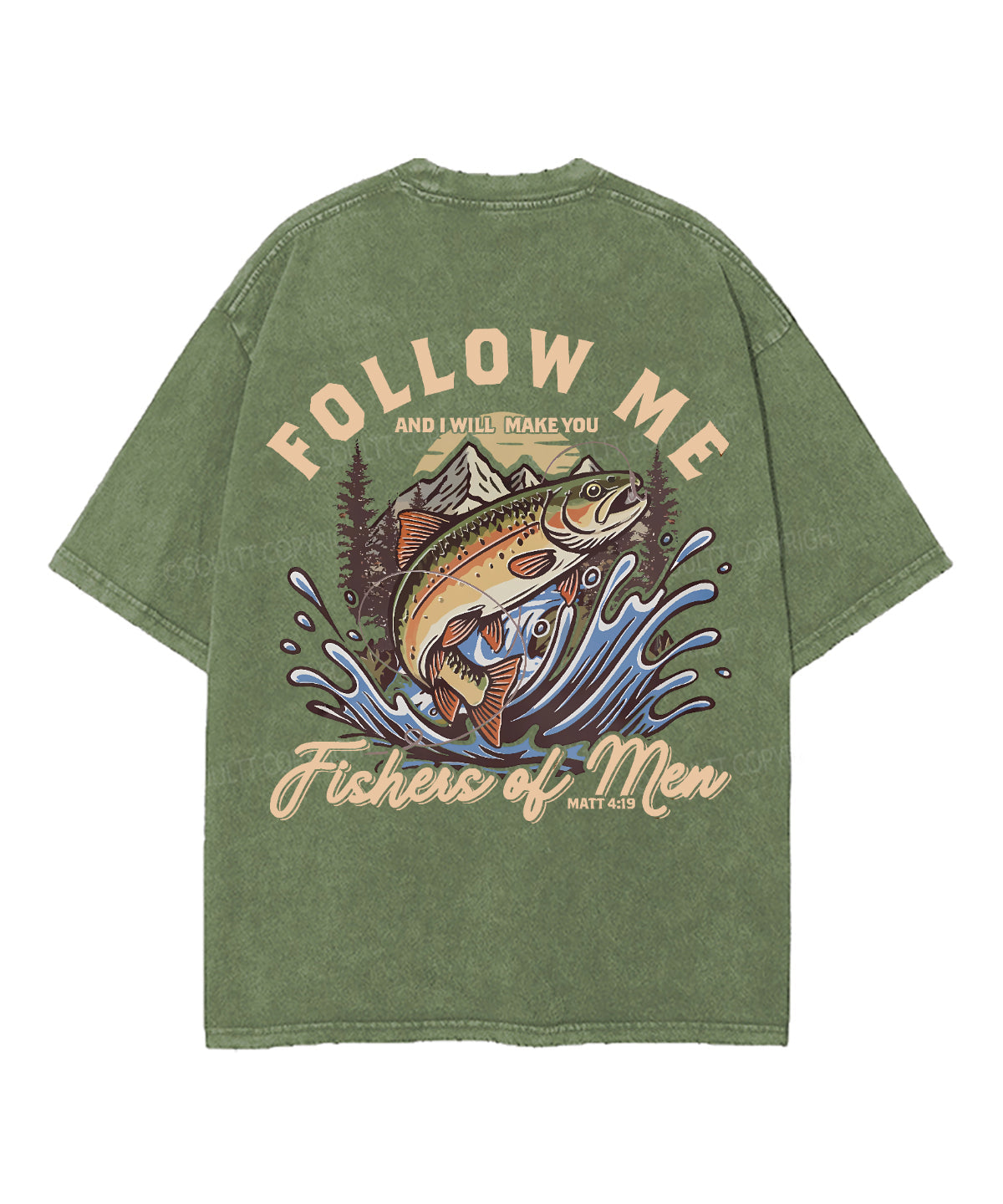 Fishers Of Men Double Sided Unisex Washed Christian T-shirt