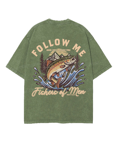 Fishers Of Men Double Sided Unisex Washed Christian T-shirt