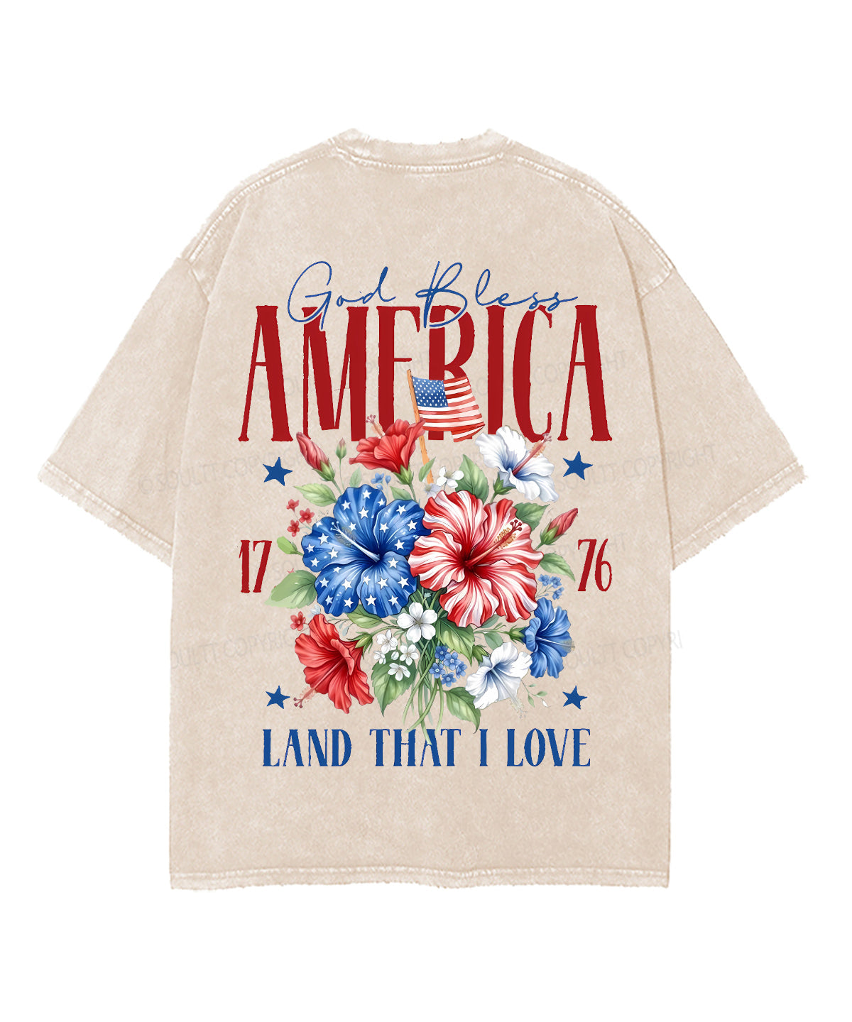 God Bless America Double Sided Unisex Washed Christian T-shirt