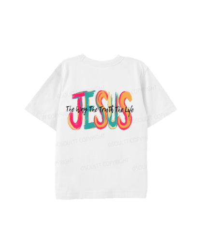 Kids Jesus The Way Double Sided Cotton Christian T-shirt