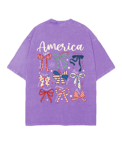 America Double Sided Unisex Christian Washed T-Shirt & Shorts