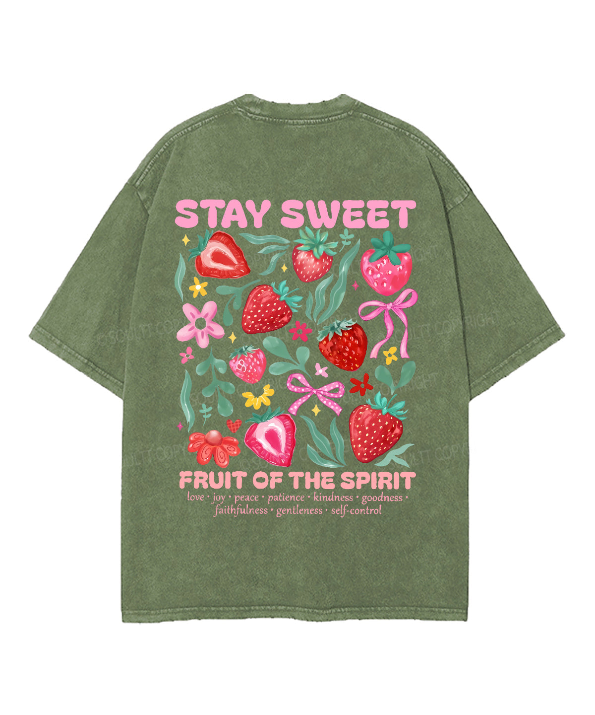 Fruit Of The Spirit Double Sided Unisex Washed Christian T-shirt