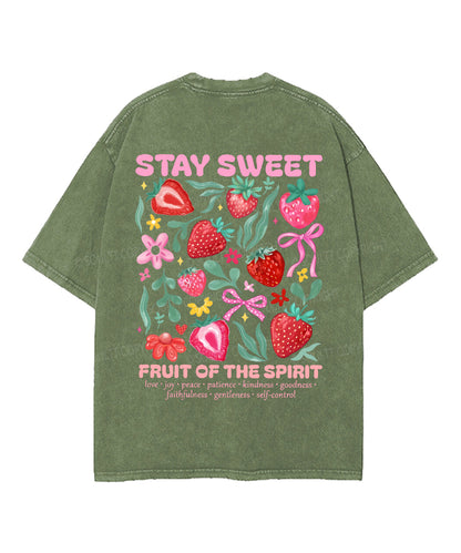 Fruit Of The Spirit Double Sided Unisex Washed Christian T-shirt