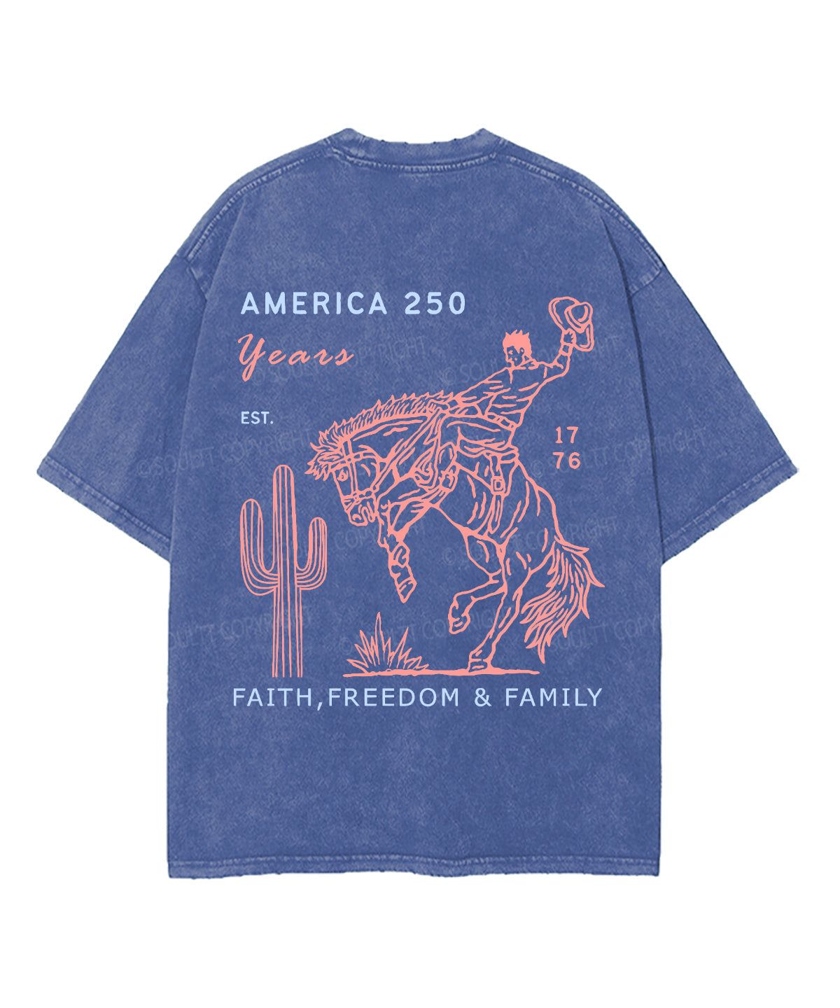 250 Years America Anniversary Double Sided Unisex Washed Christian T-shirt
