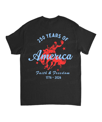 250 Years America Anniversary Double Sided Unisex Cotton Christian T-Shirt