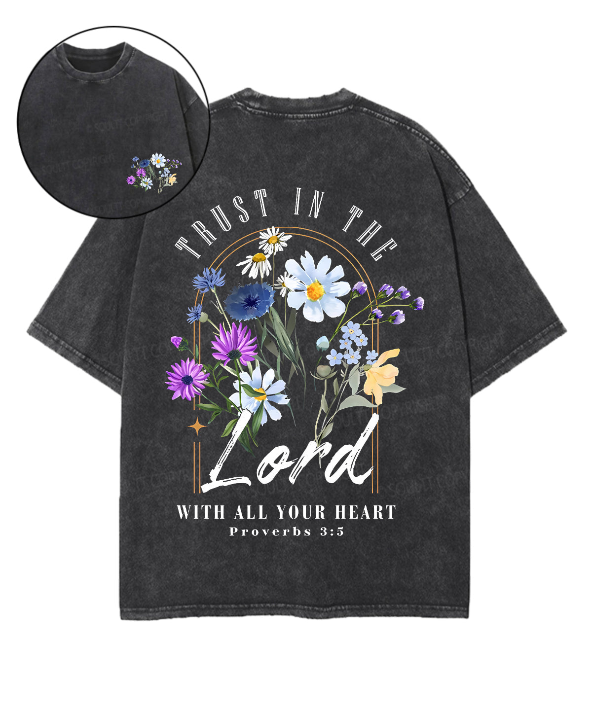 Trust In The Lord Double Sided Unisex Washed Christian T-shirt