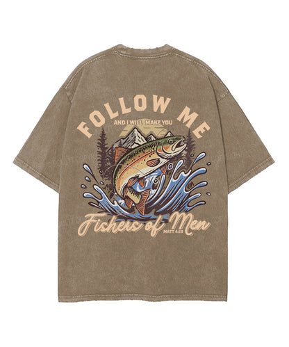 Fishers Of Men Double Sided Unisex Washed Christian T-shirt