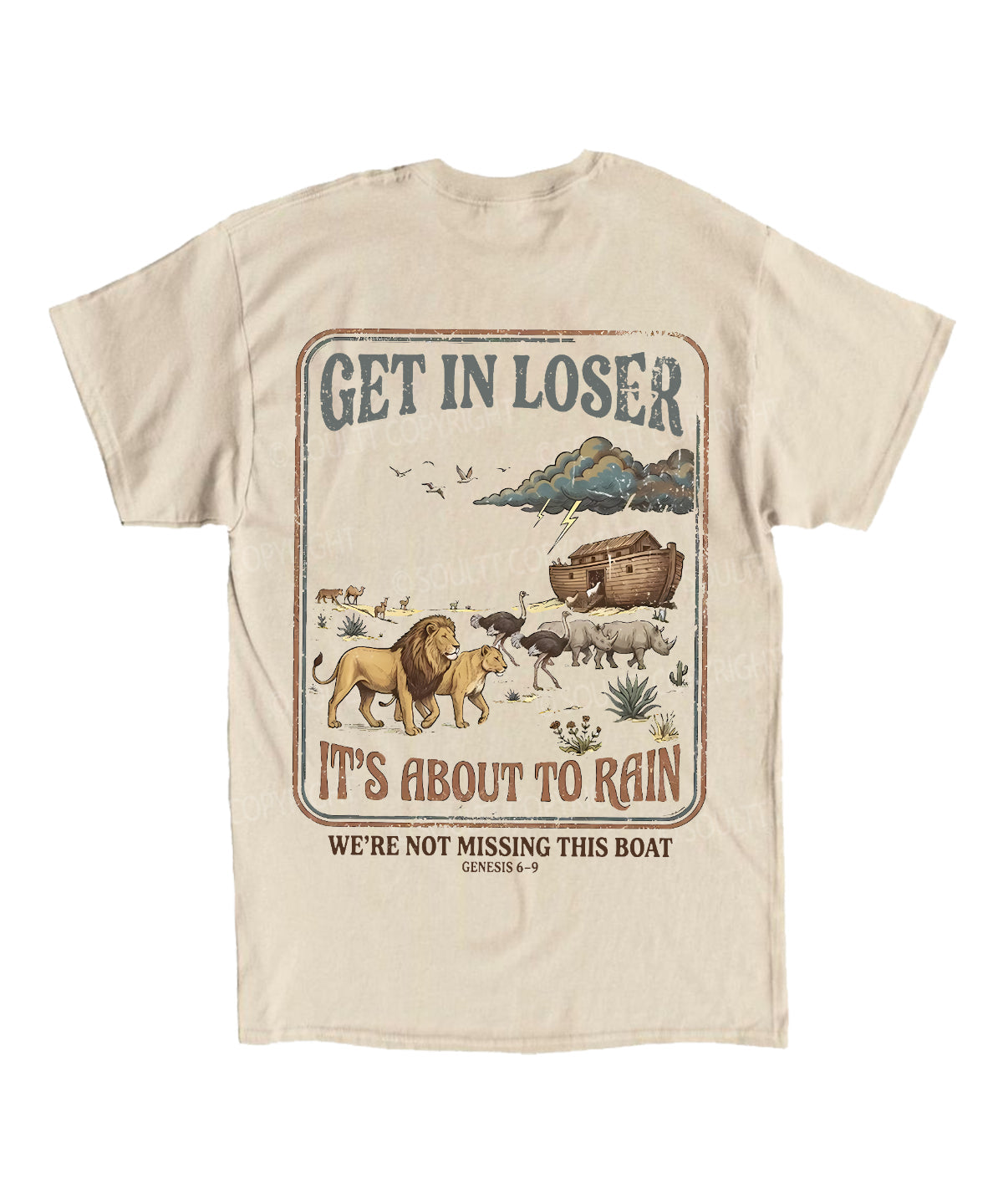 It's About To Rain We're Not Missing This Boat Double Sided Unisex Cotton Christian T-Shirt