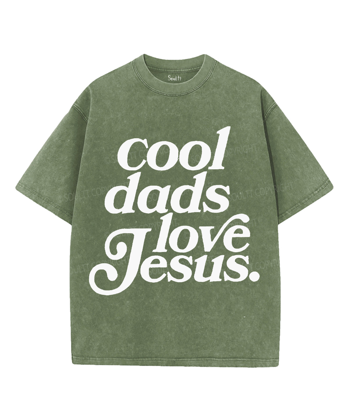 Cool Dads Loves Jesus Unisex Washed Christian T-shirt