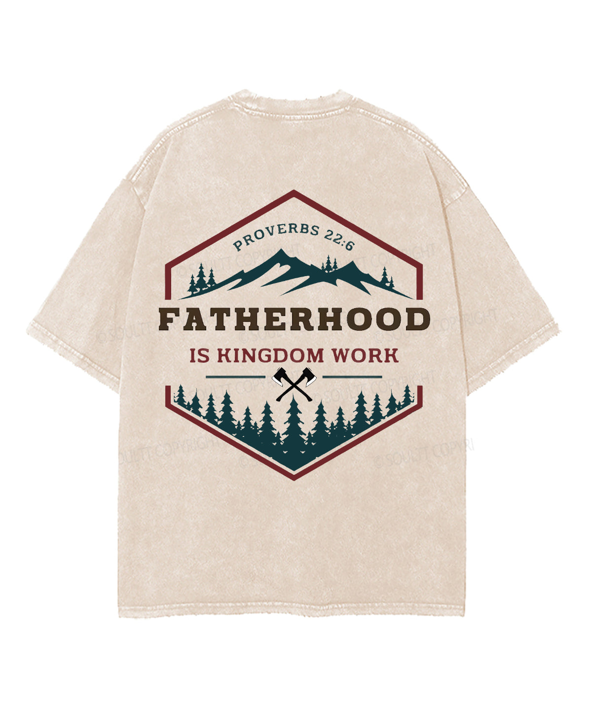 Fatherhood Is Kingdom Work Double Sided Unisex Washed Christian T-shirt