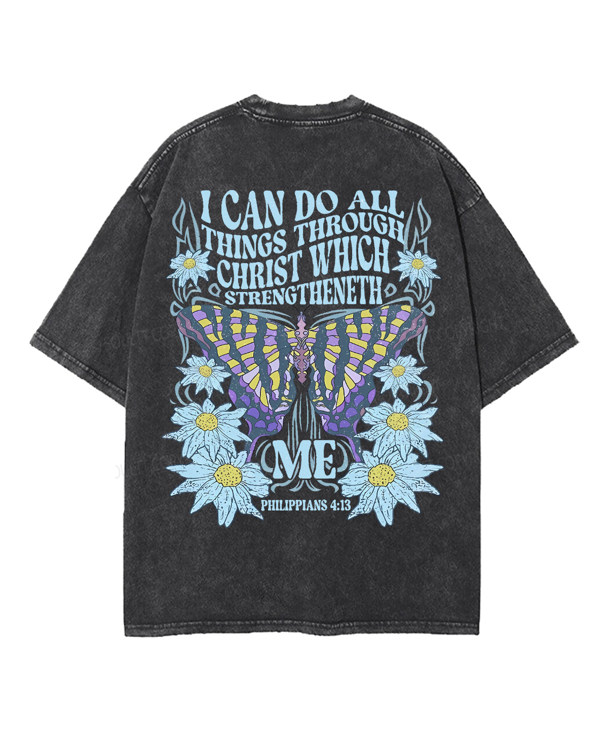 I Can Do All Things Through Christ Double Sided Unisex Washed Christian T-shirt