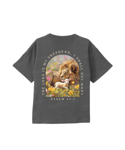 Kids The Lord Is My Shepherd Double Sided Cotton Christian T-shirt