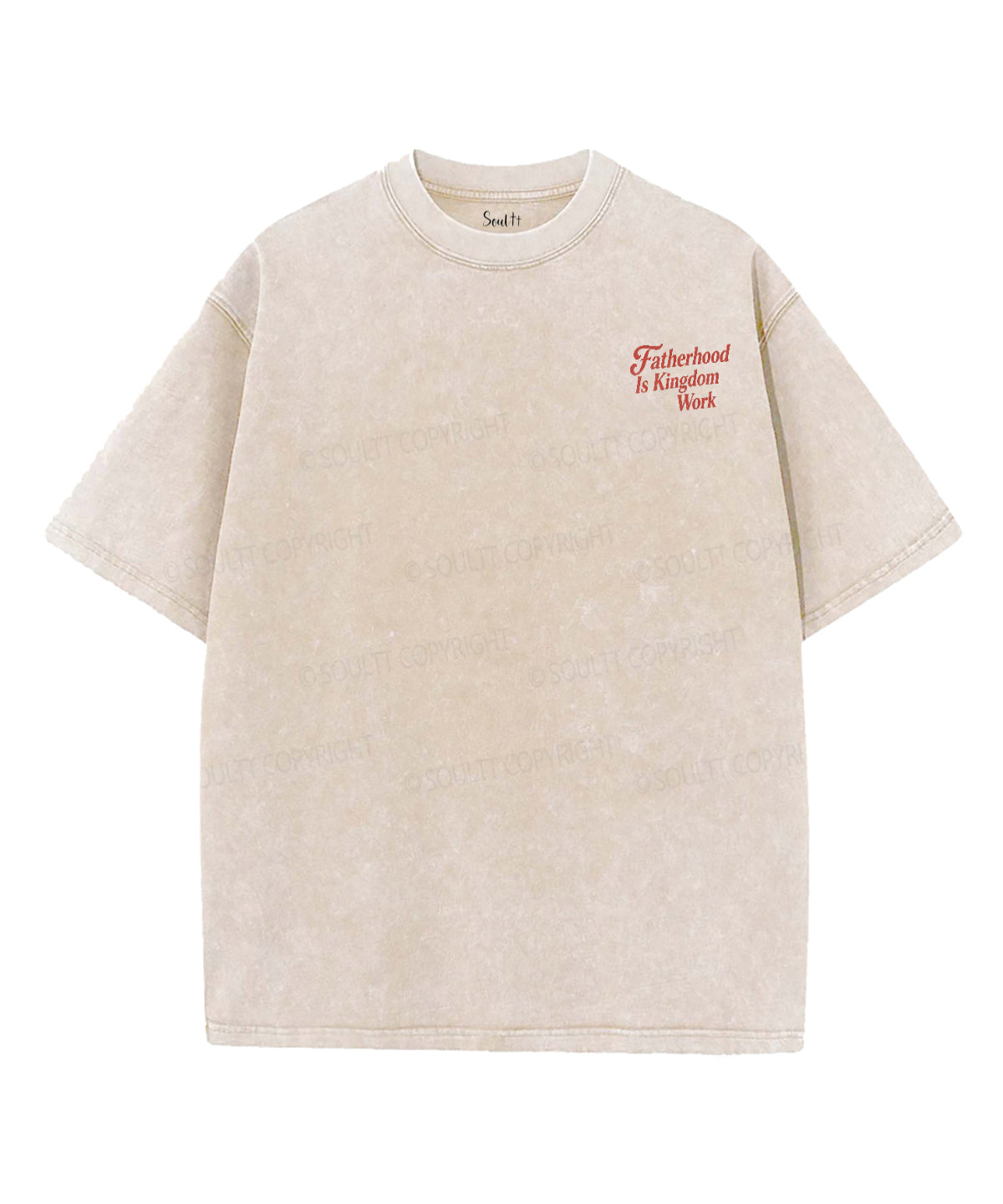 Fatherhood Is Kingdom Work Double Sided Unisex Washed Christian T-shirt