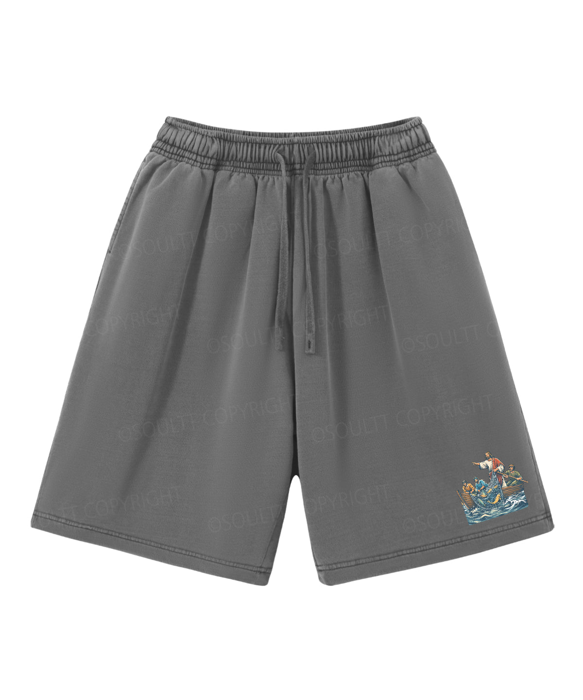 We're Going Fishing Double Sided Unisex Christian Washed T-Shirt & Shorts