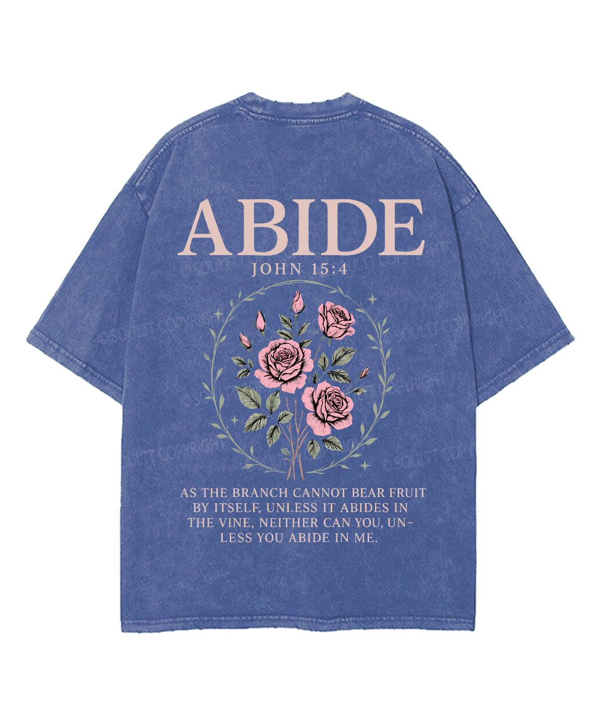 Abide Double Sided Unisex Washed Christian T-shirt