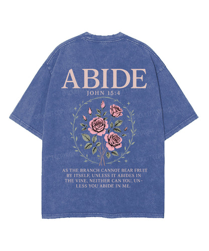 Abide Double Sided Unisex Washed Christian T-shirt