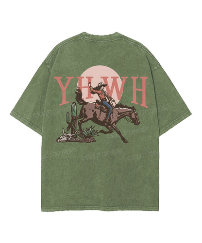 YHWH Double Sided Unisex Washed Christian T-shirt