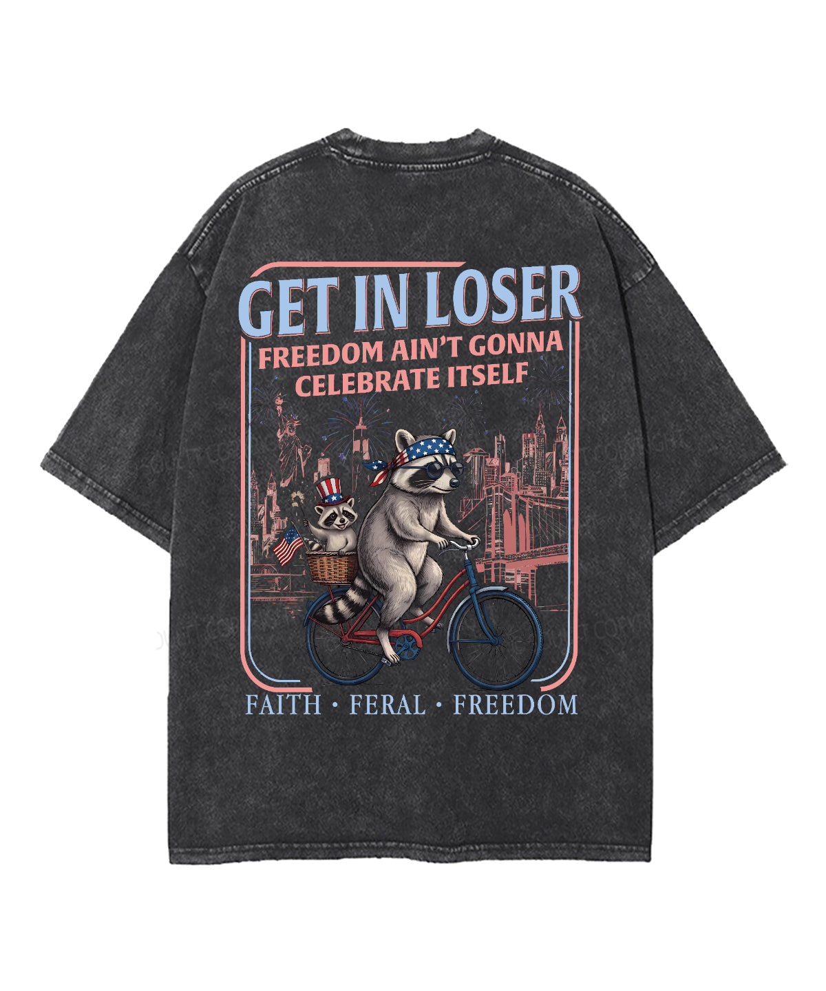 Freedom Ain't Gonna Celebtat Itself Double Sided Unisex Washed Christian T-shirt